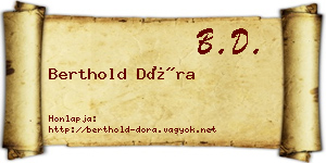 Berthold Dóra névjegykártya